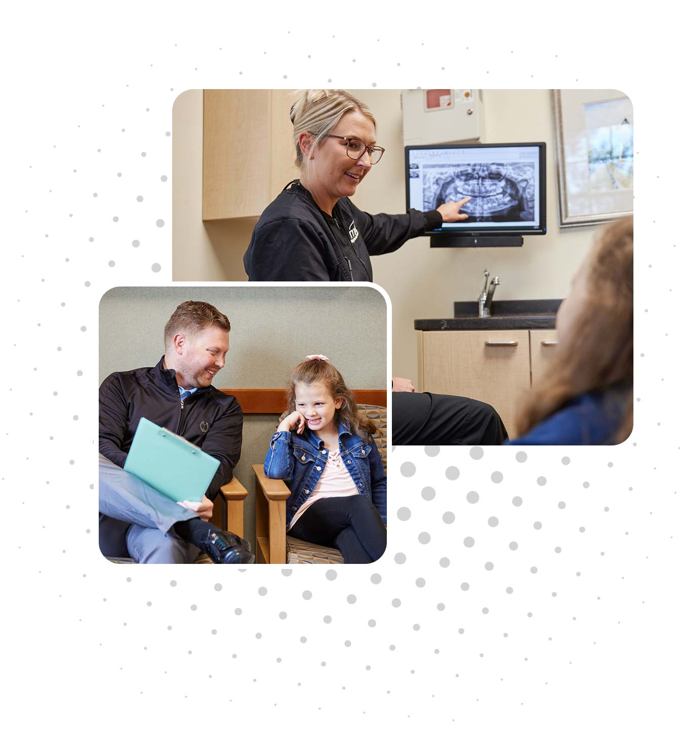 Modern Family Dentistry (collage graphic) Modern Family Dentistry (collage graphic)